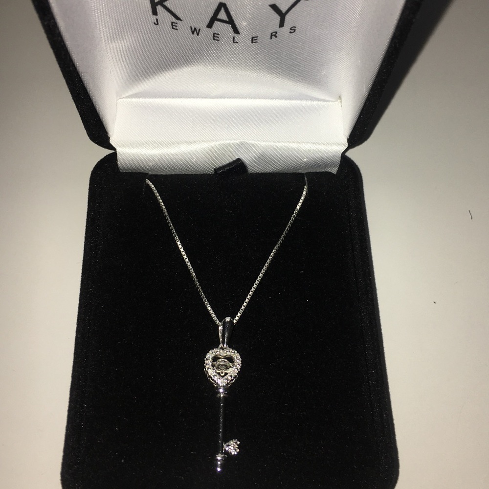 Silver Key Heart Necklace